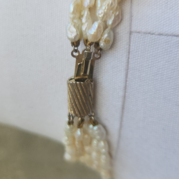 vintate pearl multi strand necklace - Picture 4 of 10